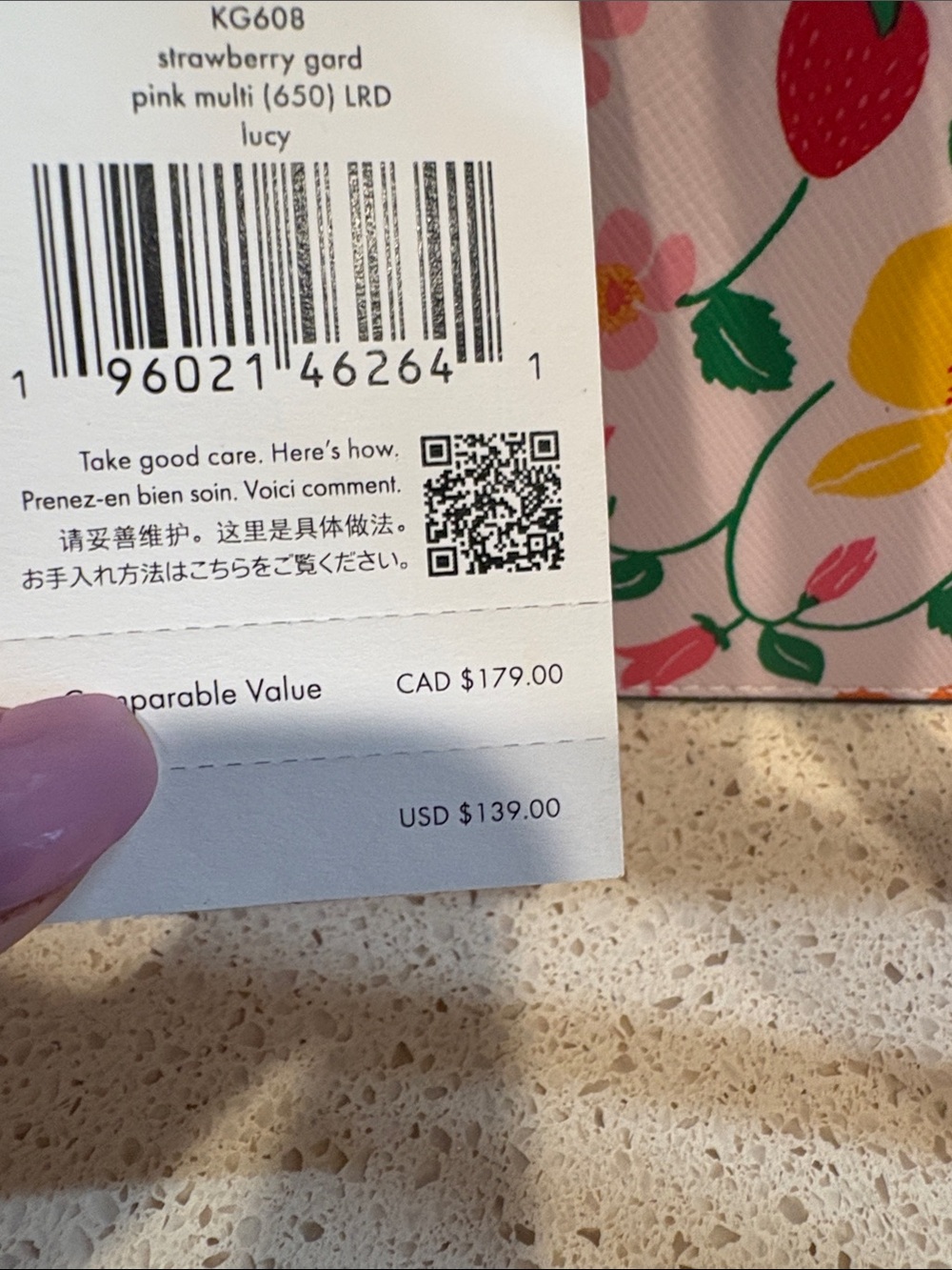 Kate Spade Lucy NWT Strawberry Garden Saffiano Leather Clutch/Wristlet MSRP $129 - Picture 5 of 8